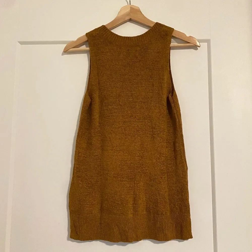 Old Navy Brown Rust Neutral Cowl Business Casual Blouse Shirt - Picture 2 of 4
